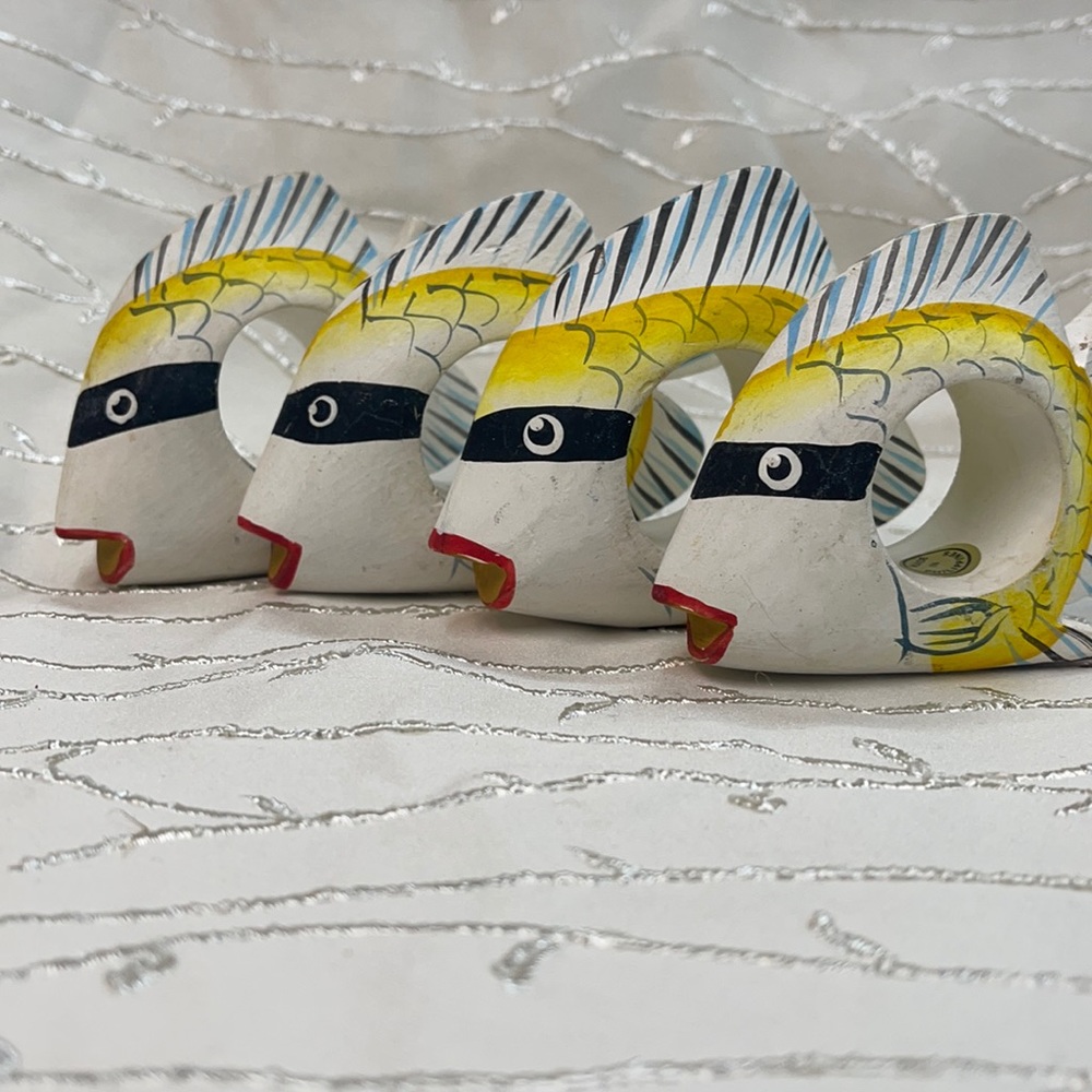 Tropical fish napkin rings.